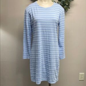 STS Sail To Sable Long Sleeve Textured Striped Nautical Dress M